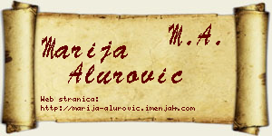 Marija Alurović vizit kartica